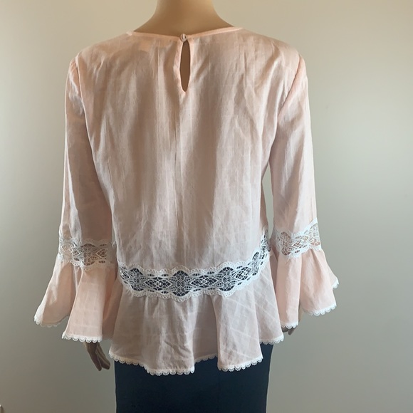 Jonathan Simkhai Peach Voile Lace Blouse - Picture 5 of 7